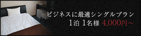 ビジネスに最適シングルプラン 1泊 1名様 4,000円～