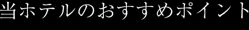 当ホテルのおすすめポイント